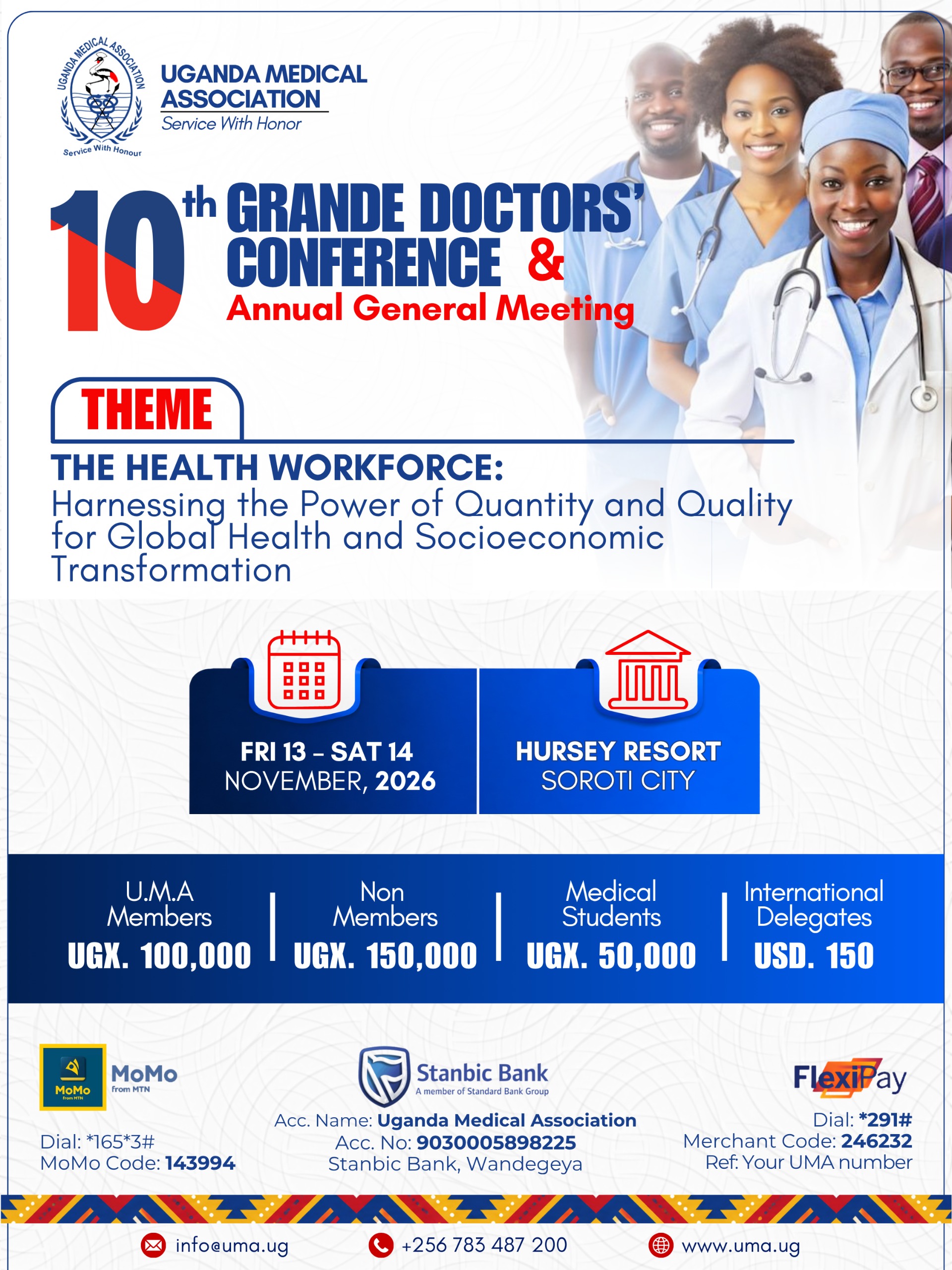 10th Grande Doctors' Conference & AGM &mdash; Fri 13 &ndash; Sat 14 November 2026, Hursey Resort, Soroti City